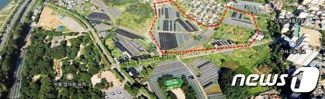 본문 이미지 - 신규 한옥마을 대상지로 선정된 강동구 암사동 252-8 일대. (서울시 제공)  