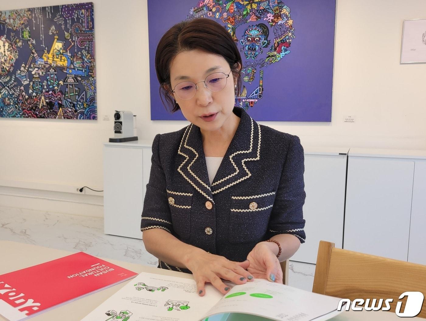 본문 이미지 - 이미연 부산문화재단 대표이사가 뉴스1과 인터뷰 하고 있다.2023.9.7/뉴스1 ⓒ News1 조아서 기자