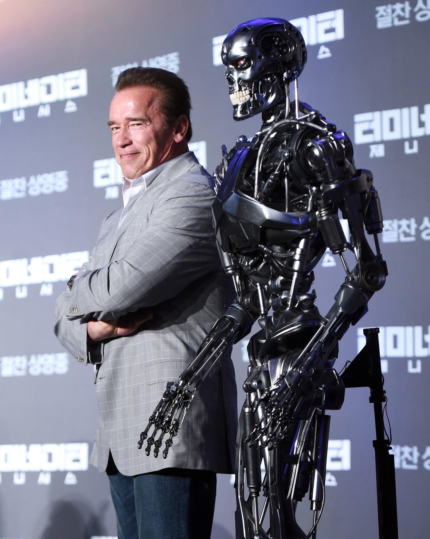 본문 이미지 - 2015년 영화 '터미네이터 제니시스' 홍보차 내한한 배우 아널드 슈워제네거. ⓒ News1 권현진 기자