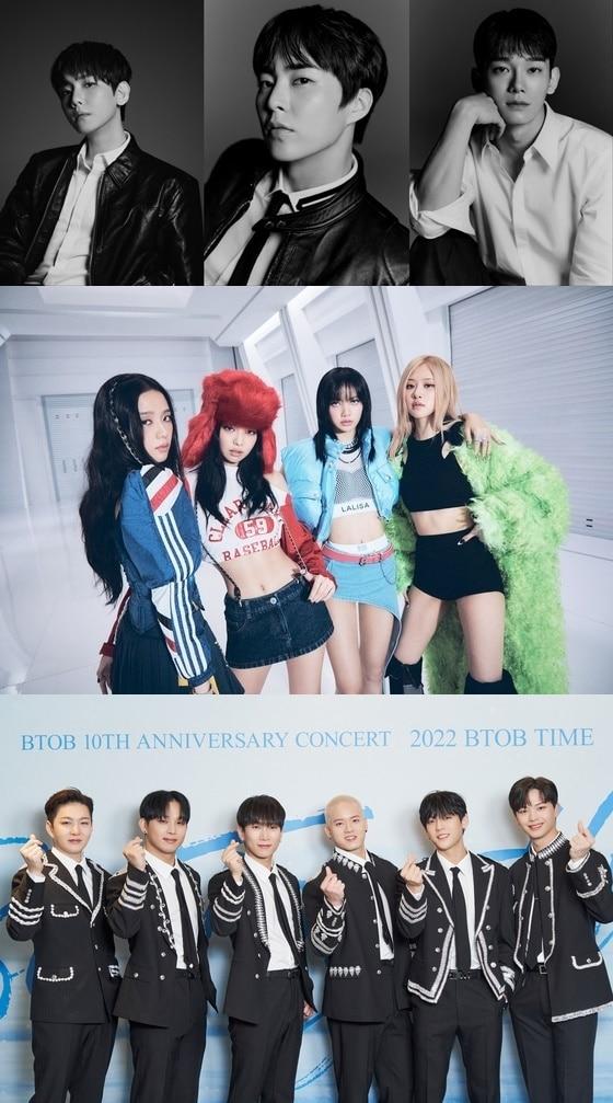 본문 이미지 - (위부터) 첸백시, 블랙핑크, 비투비/아이앤비100, YG, 큐브 제공