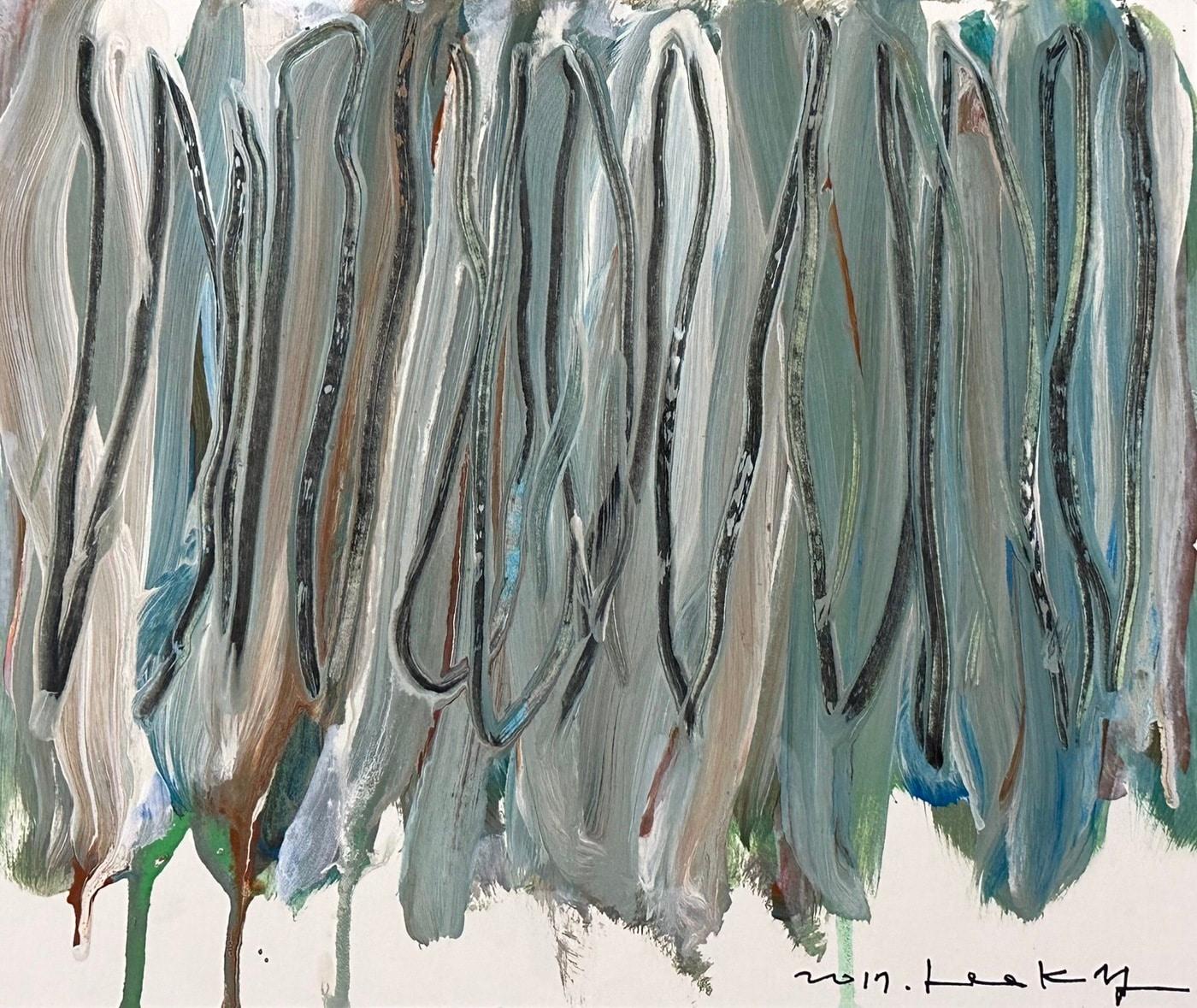 본문 이미지 - 이건용, Bodyscape 76-1-2017, 2017, Acrylic on paper, 28.5x34cm. 호리아트스페이스 제공.