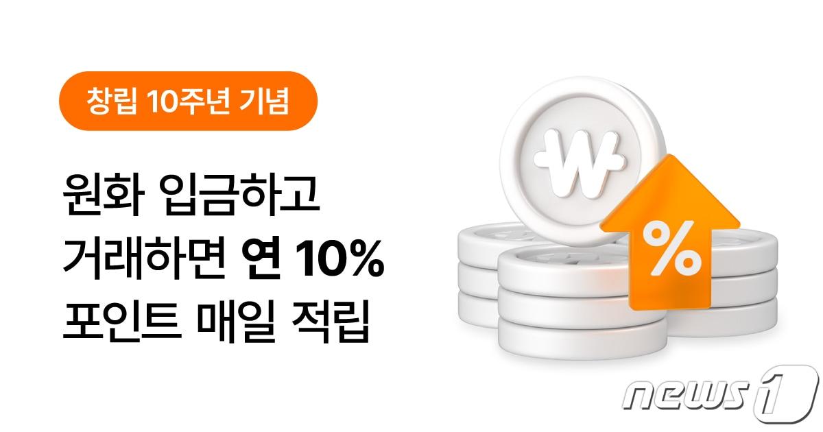 본문 이미지 - 가상자산 거래소 빗썸이 누적거래 금액에 연 10%만큼 포인트로 적립해주는 이벤트를 진행한다. (빗썸 자료 제공)