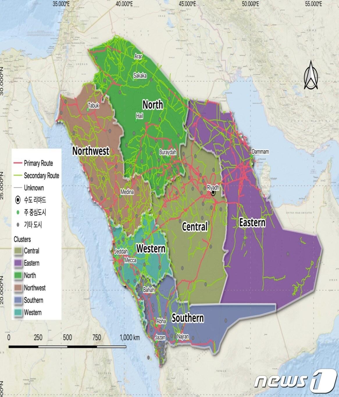 본문 이미지 - 사우디아라비아 상하수도 개편 6개 권역(환경부 제공) ⓒ 뉴스1