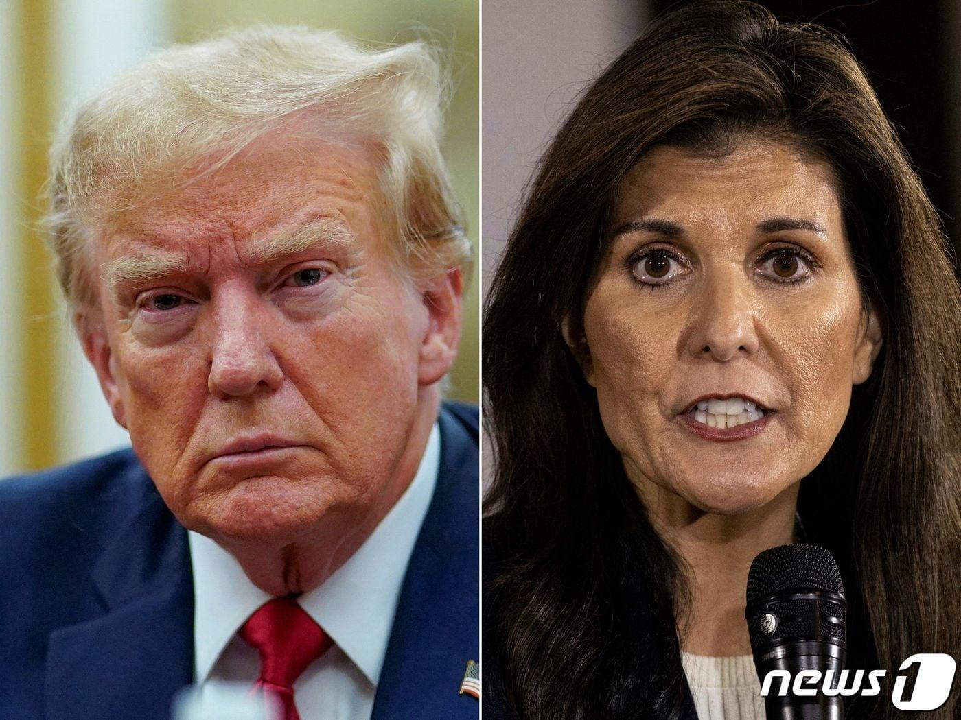 본문 이미지 - 도널드 트럼프 전 미국 대통령(왼쪽)과 니키 헤일리 전 유엔 대사. ⓒ AFP=뉴스1 ⓒ News1 정지윤 기자