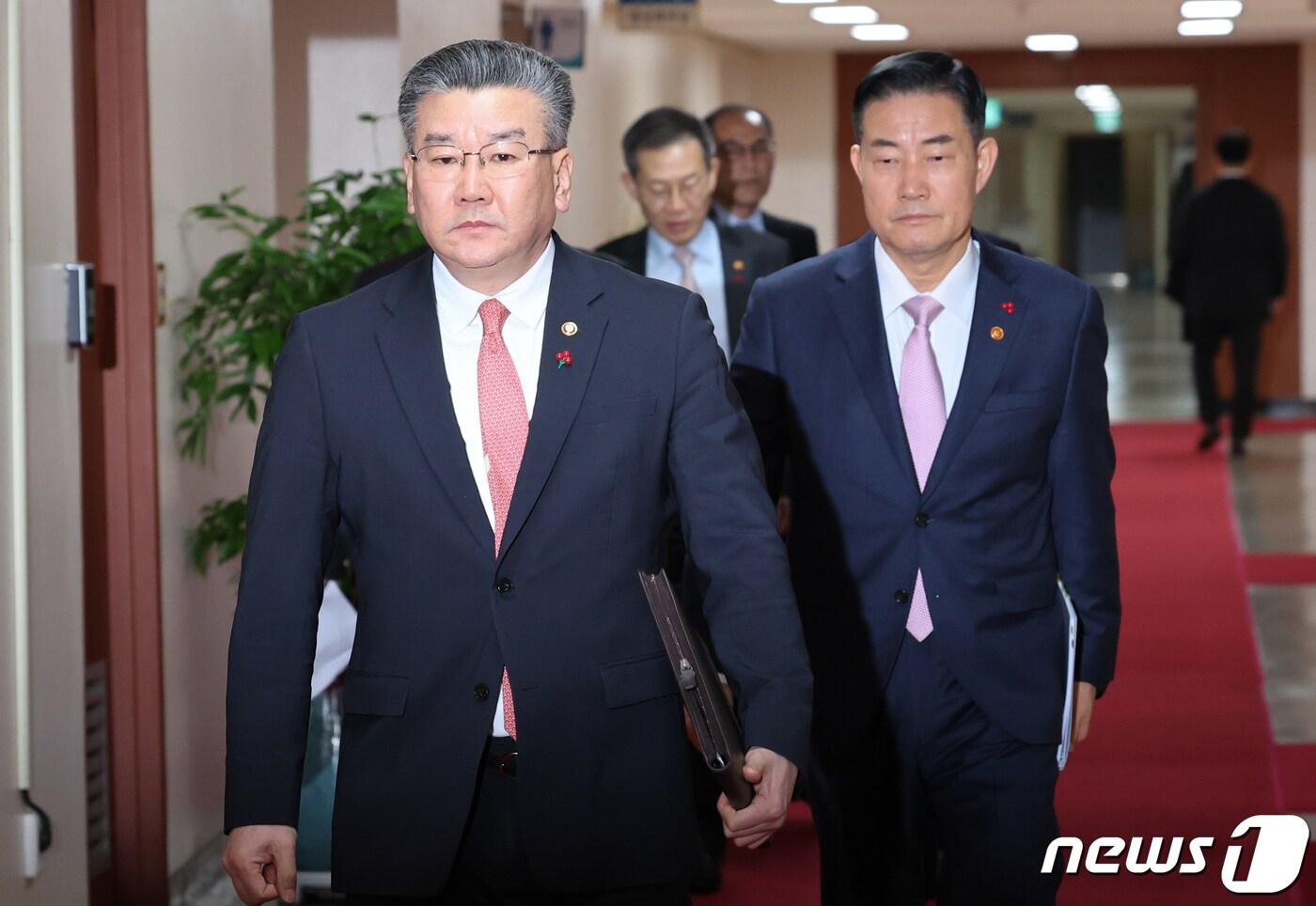 유병호 감사원 사무총장이 23일 서울 종로구 정부서울청사에서 열린 국무회의에 참석하고 있다. 2024.1.23/뉴스1 ⓒ News1 허경 기자