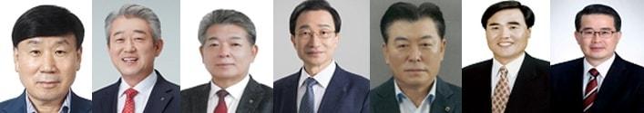 본문 이미지 - 사진 왼쪽부터 황성보, 강호동, 조덕현, 임명택, 송영조, 이찬진, 정병두 후보.(기호순).  (중앙선거관리위원회 갈무리) ⓒ News1