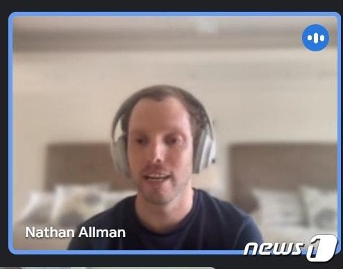 본문 이미지 - 네이선 올맨(Nathan Allman) 온도 파이낸스 최고경영자(CEO)가 지난 23일 <뉴스1>과 온라인으로 인터뷰하고 있다.