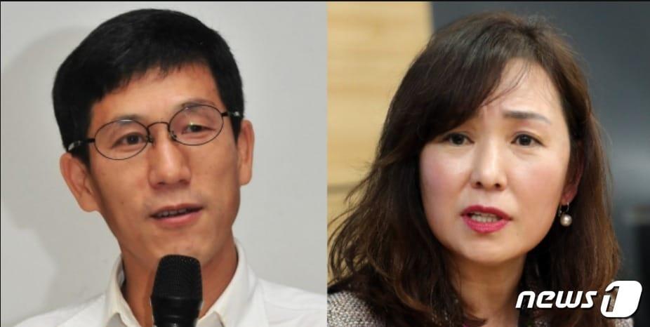 본문 이미지 - 진중권 전 동양대 교수와 공지영 작가. ⓒ 뉴스1 DB 