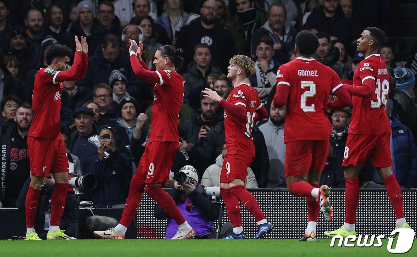 리버풀이 풀럼을 제압하고 리그컵 결승에 올랐다. ⓒ AFP=뉴스1