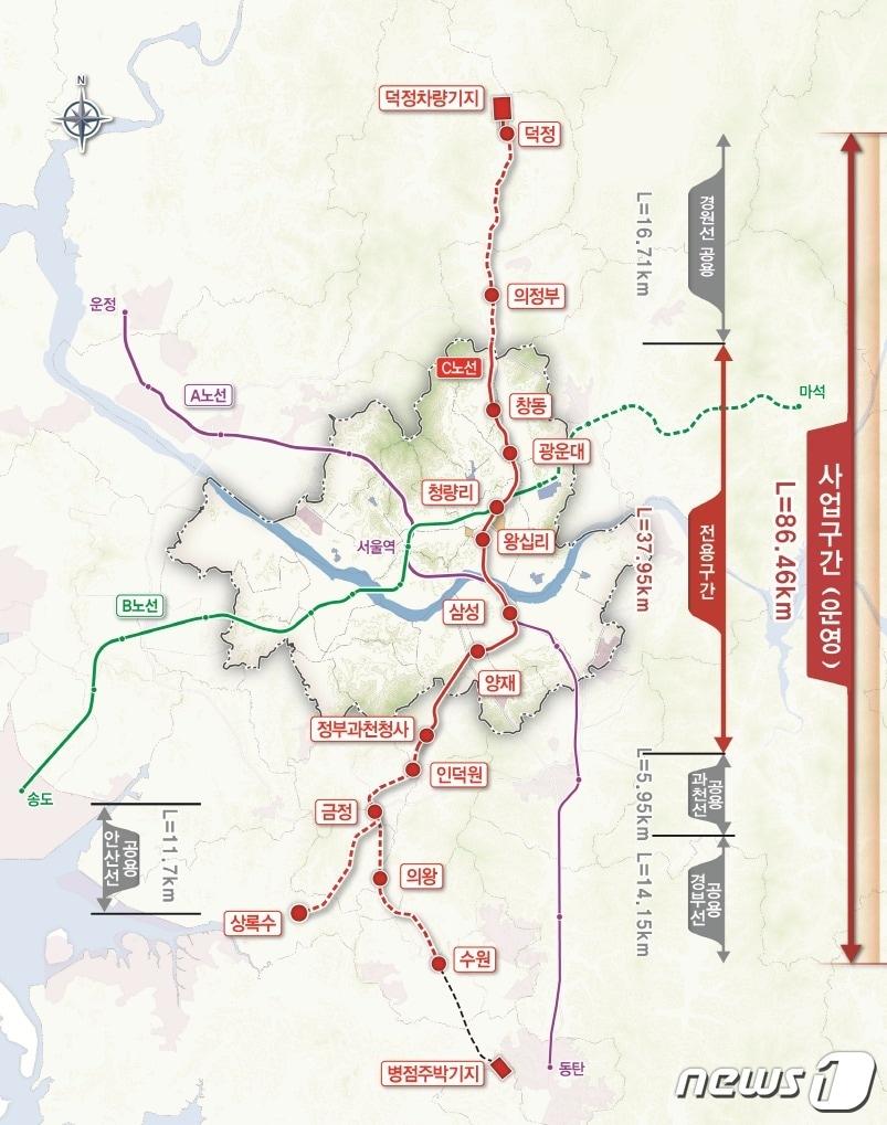 본문 이미지 - 수도권광역급행철도 C노선.(수원시 제공)