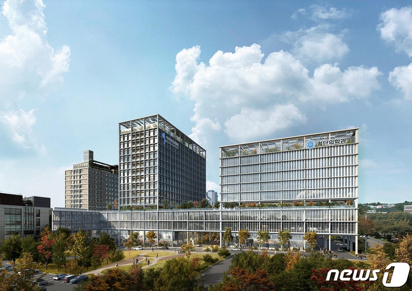 본문 이미지 - 신관과 첨단과학관 조감도. (아주대병원 제공)