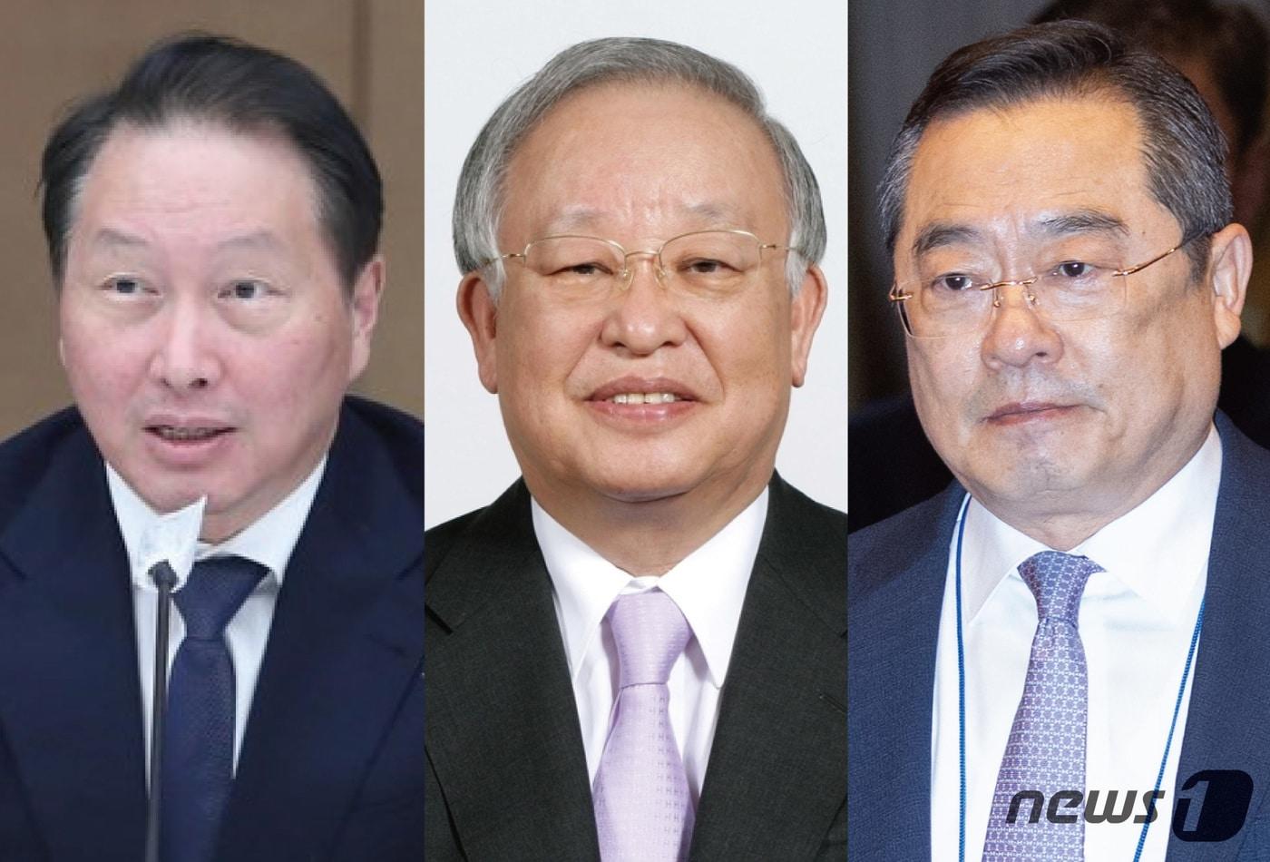 본문 이미지 - 왼쪽부터 최태원 대한상공회의소 회장, 손경식 한국경영자총협회 회장, 구자열 무역협회장ⓒ News1 김초희 디자이너
