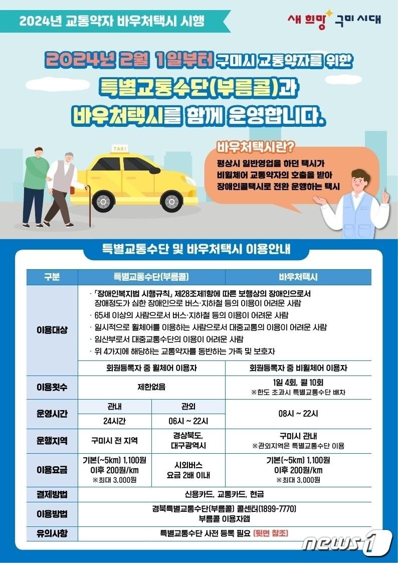 본문 이미지 - 구미시 바우처 택시 안내문/뉴스1