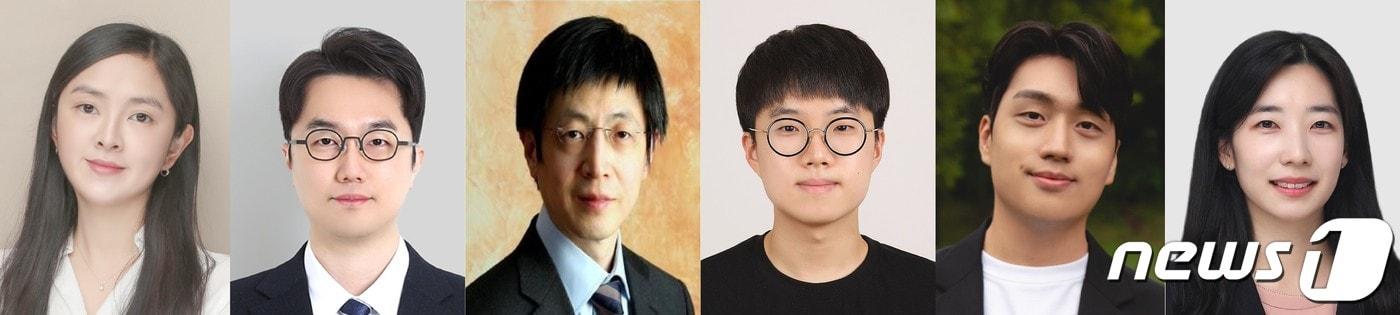 이현지 고려대 의과대학 교수, 이성현 성균관대 의학과 및 메타바이오헬스학과 교수, 김진수 싱가포르국립대 교수(엣진 CTO), 홍성호 고려대 의과대학 연구원, 조성익 연세대 의과대학 박사, 임가영 한국과학기술연구원KIST 뇌과학연구소 박사(왼쪽부터)/(고려대 의대 제공) ⓒ News1