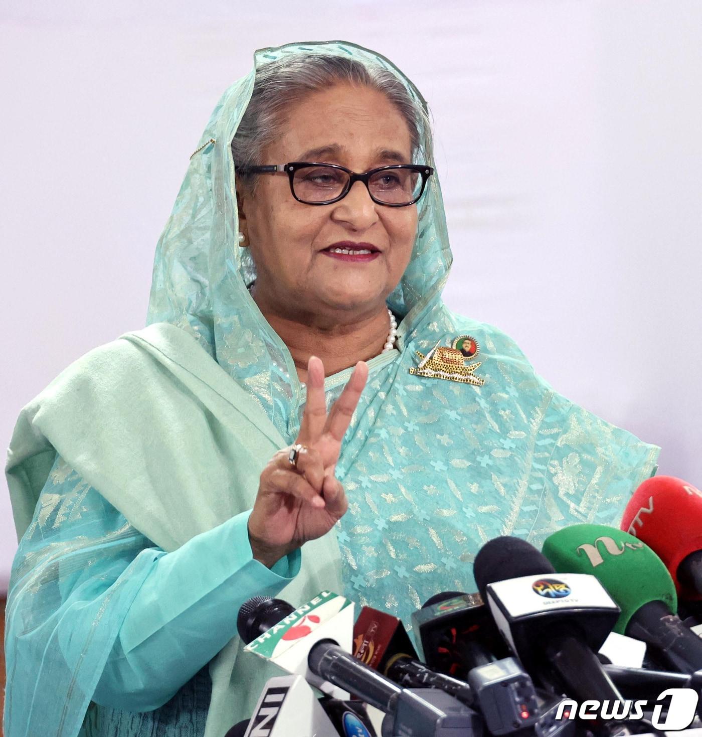 본문 이미지 - 셰이크 하시나 방글라데시 총리 겸 아와이연맹(AL) 총재. ⓒ 로이터=뉴스1