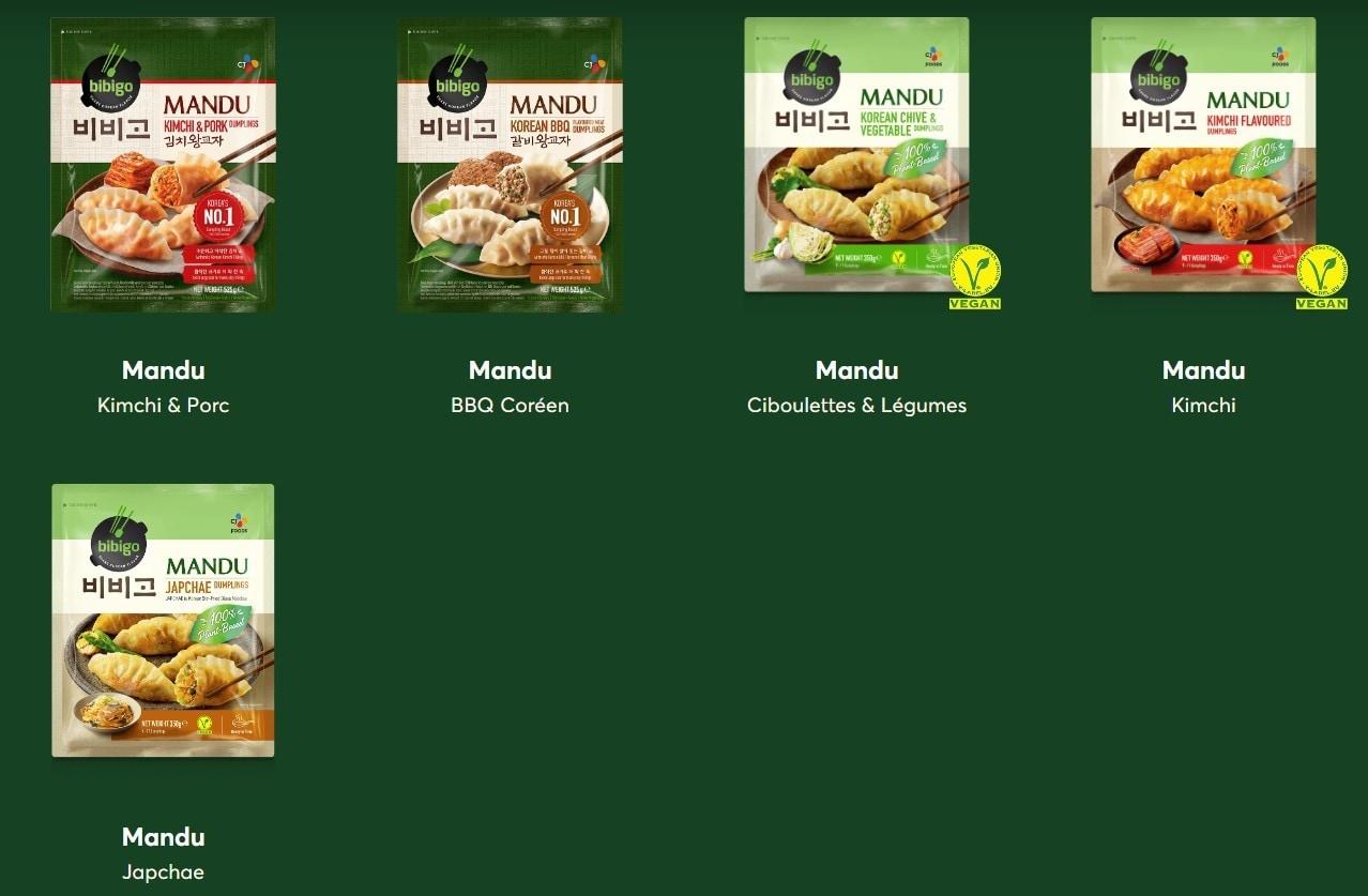 본문 이미지 - CJ제일제당이 유럽에서 판매 중인 비비고 만두 제품.(CJ제일제당 EU 누리집 갈무리)
