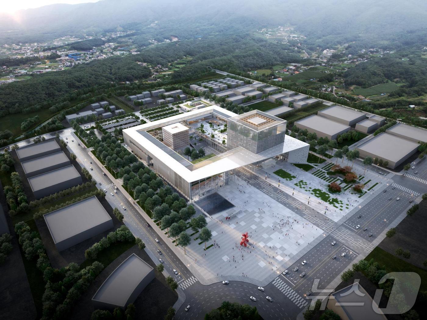 본문 이미지 - 당선작 조감도.㈜종합건축사사무소 건원 컨소시엄의 'MONOLITH(모노리스)'.(강원특별자치도 제공)/뉴스1