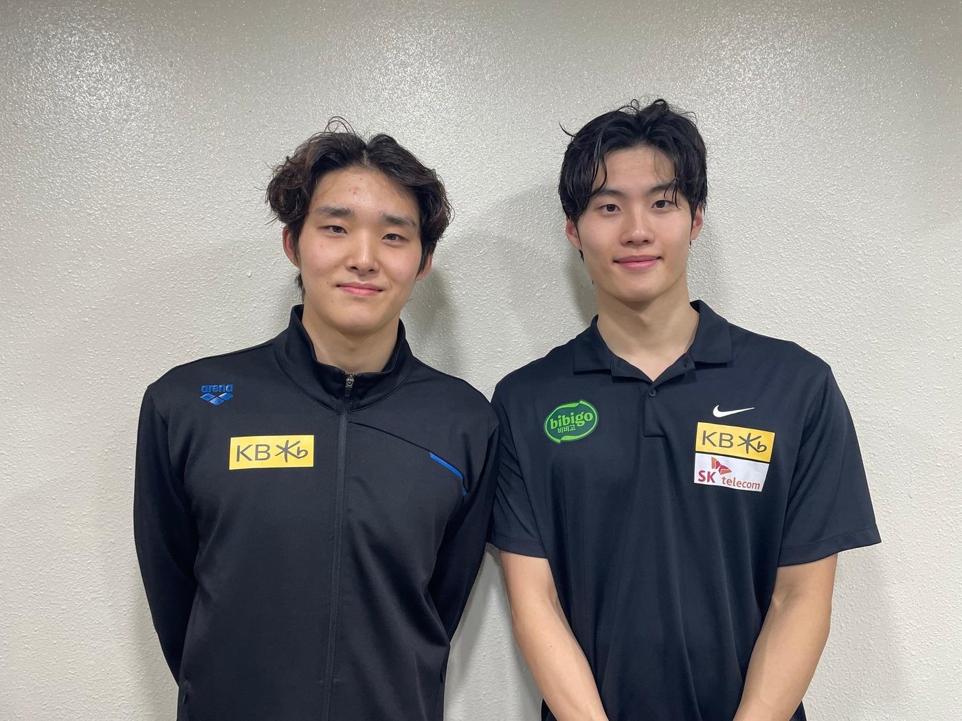 본문 이미지 - 김우민(왼쪽)과 황선우(올댓스포츠 제공) 