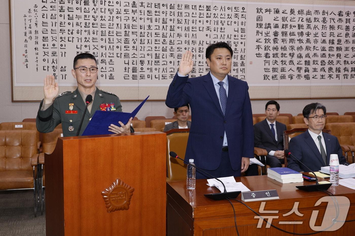 본문 이미지 - 임성근 전 해병대 1사단장과 '멋쟁 해병' 단체대화방 구성원인 사업가 최택용 씨. 2024.10.14/뉴스1 ⓒ News1 안은나 기자