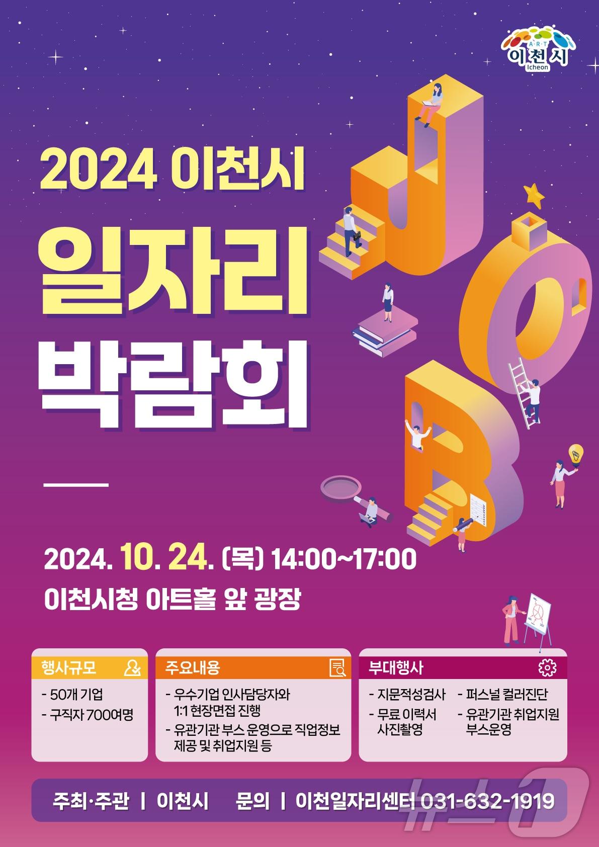 본문 이미지 - '2024년 이천시 일자리박람회' 개최 안내 포스터.(이천시 제공)