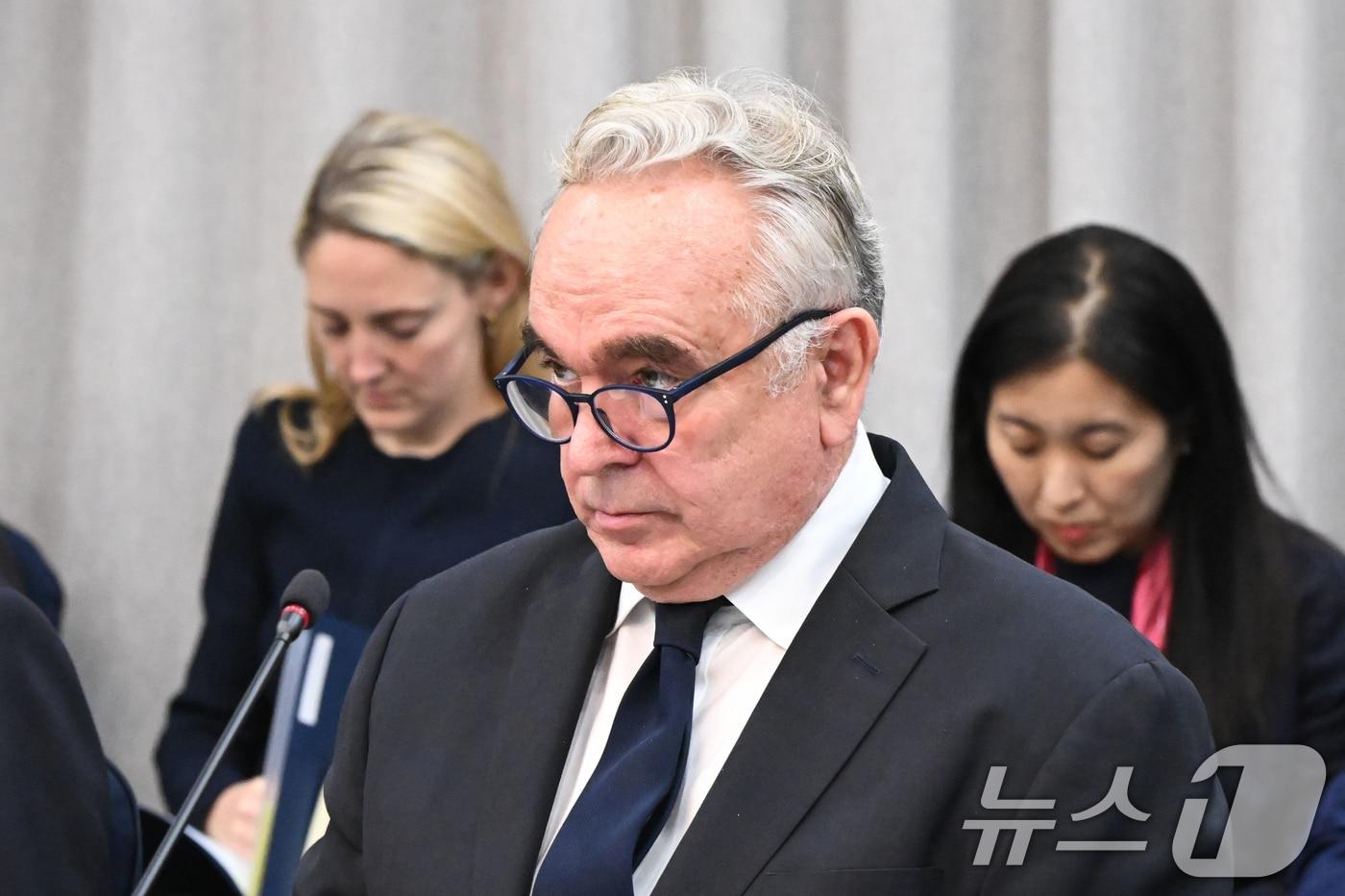 본문 이미지 - 커트 캠벨 미 국무부 부장관이 16일 서울 종로구 외교부 청사에서 열린 '제14차 한미일 외교차관협의회'에 참석해 있다. (공동취재) 2024.10.16/뉴스1 ⓒ News1 허경 기자