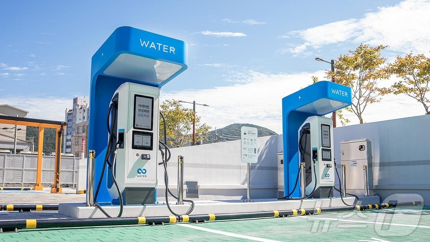 브라이트에너지파트너스 전기차 급속 충전 브랜드 '워터'가 들어선 거제 반다비체육센터(브라이트에너지파트너스 제공)