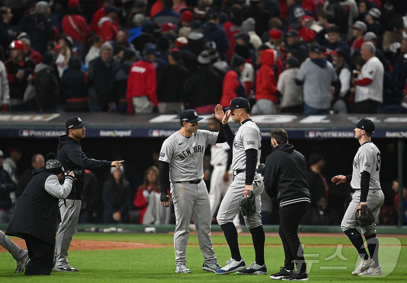 본문 이미지 - 뉴욕 양키스가 월드시리즈 진출까지 1승 만을 남겨뒀다. ⓒ AFP=뉴스1
