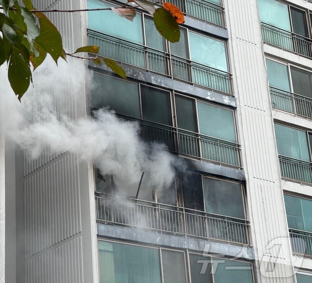 본문 이미지 - 19일 경기 고양시 덕양구 화정동 아파트 화재&#40;독자 제공&#41;/뉴스1 