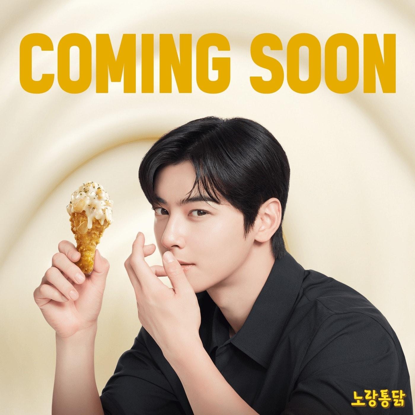 본문 이미지 - 노랑통닭이 브랜드 신규 모델로 가수 겸 배우 차은우를 선정했다.(노랑통닭 제공)