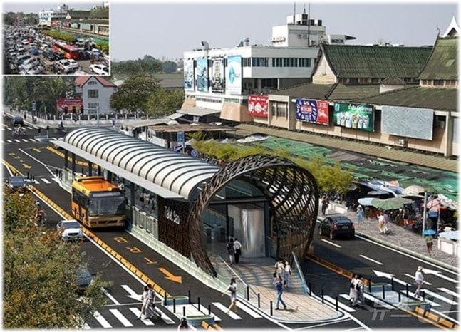 본문 이미지 - 제주에 설치되는 섬식정류장 조감도.(제주도 제공)