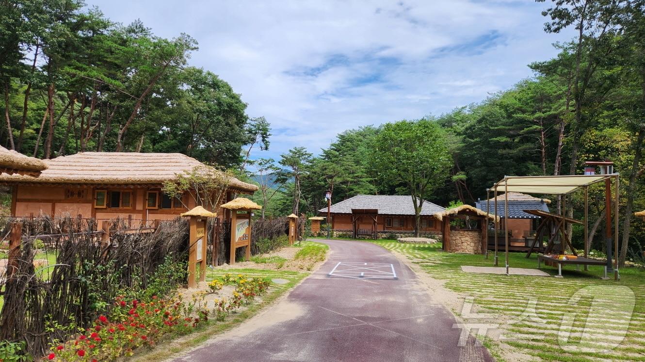 본문 이미지 - 극단 늘품 연극을 공연하는 보은군 말티재 50년대 시간여행 마을(보은군 제공)  /뉴스1