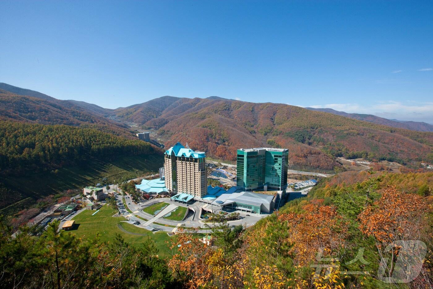 본문 이미지 - 강원 정선 하이원 그랜드호텔 가을 전경.(강원랜드 제공)