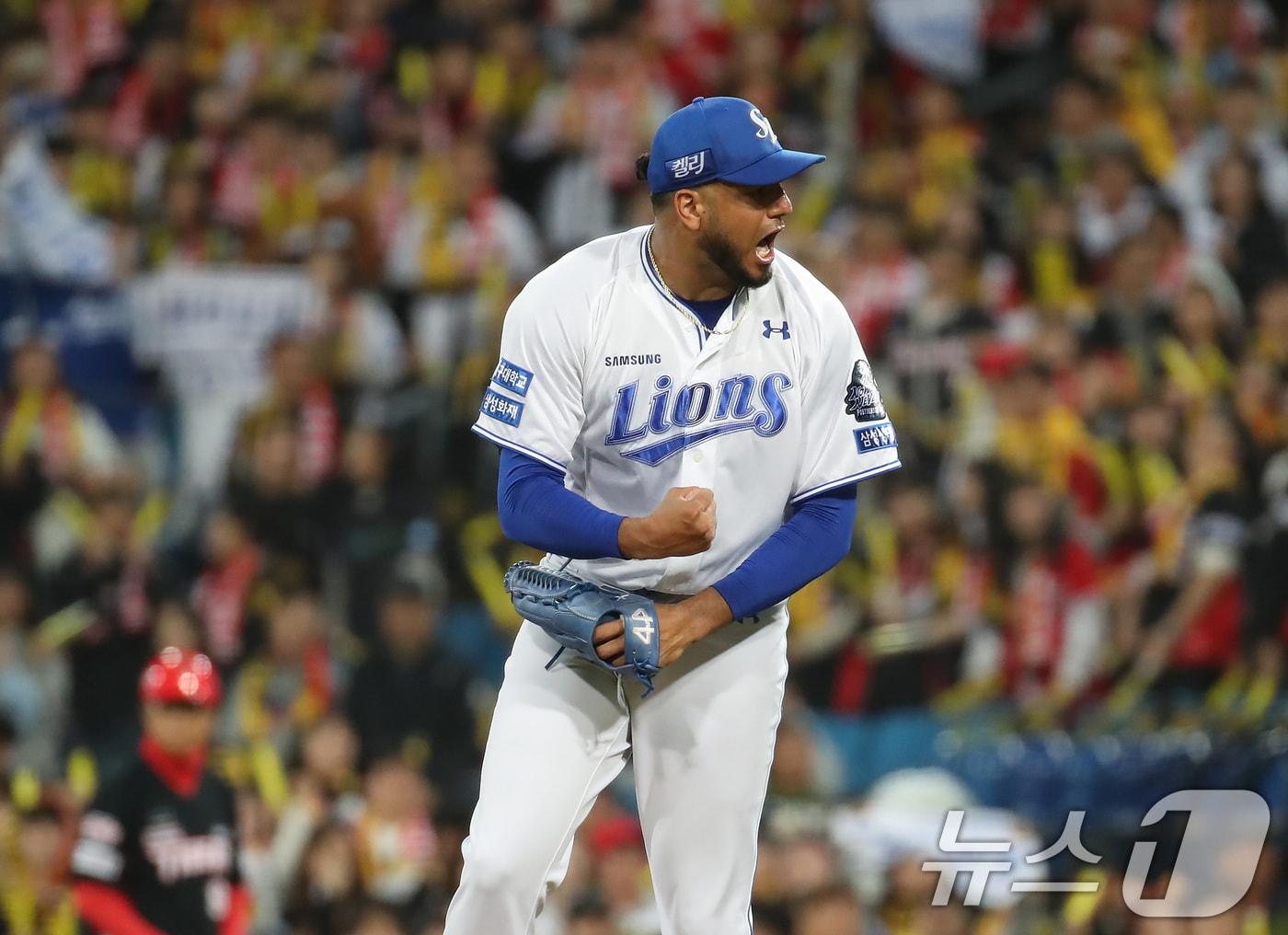 본문 이미지 - 삼성 라이온즈 외국인 투수 데니 레예스. 2024.10.25/뉴스1 ⓒ News1 공정식 기자