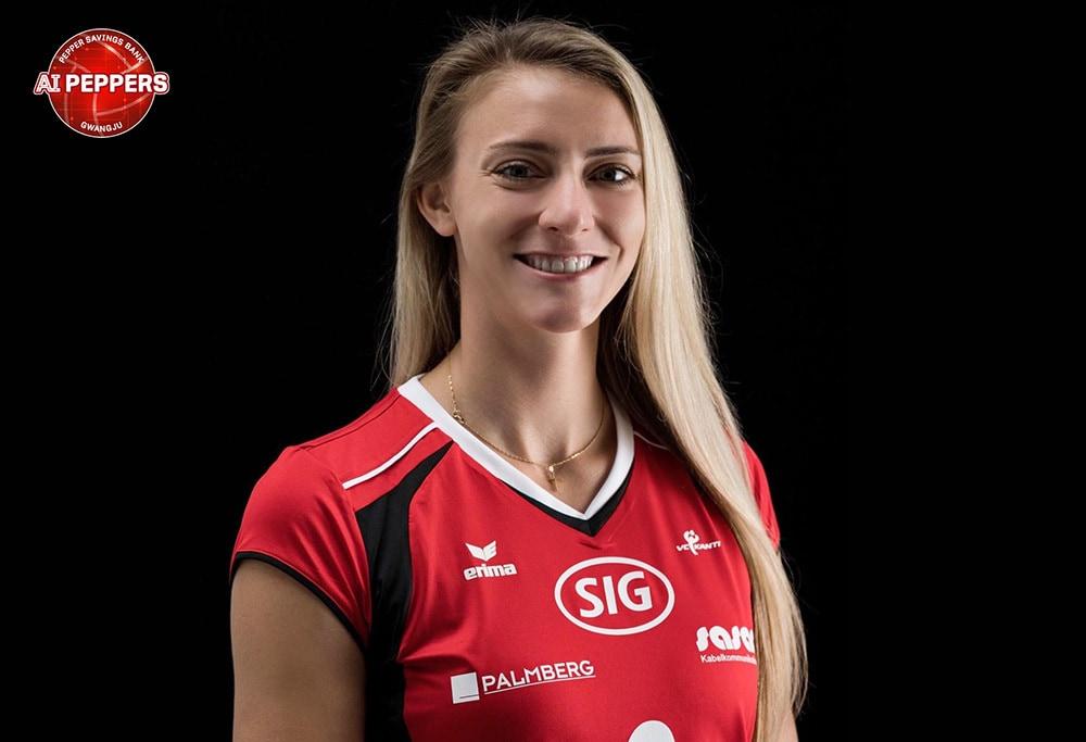 본문 이미지 - 여자프로배구 페퍼저축은행의 새로운 외국인 선수 테일러 프리카노. (페퍼저축은행 제공)