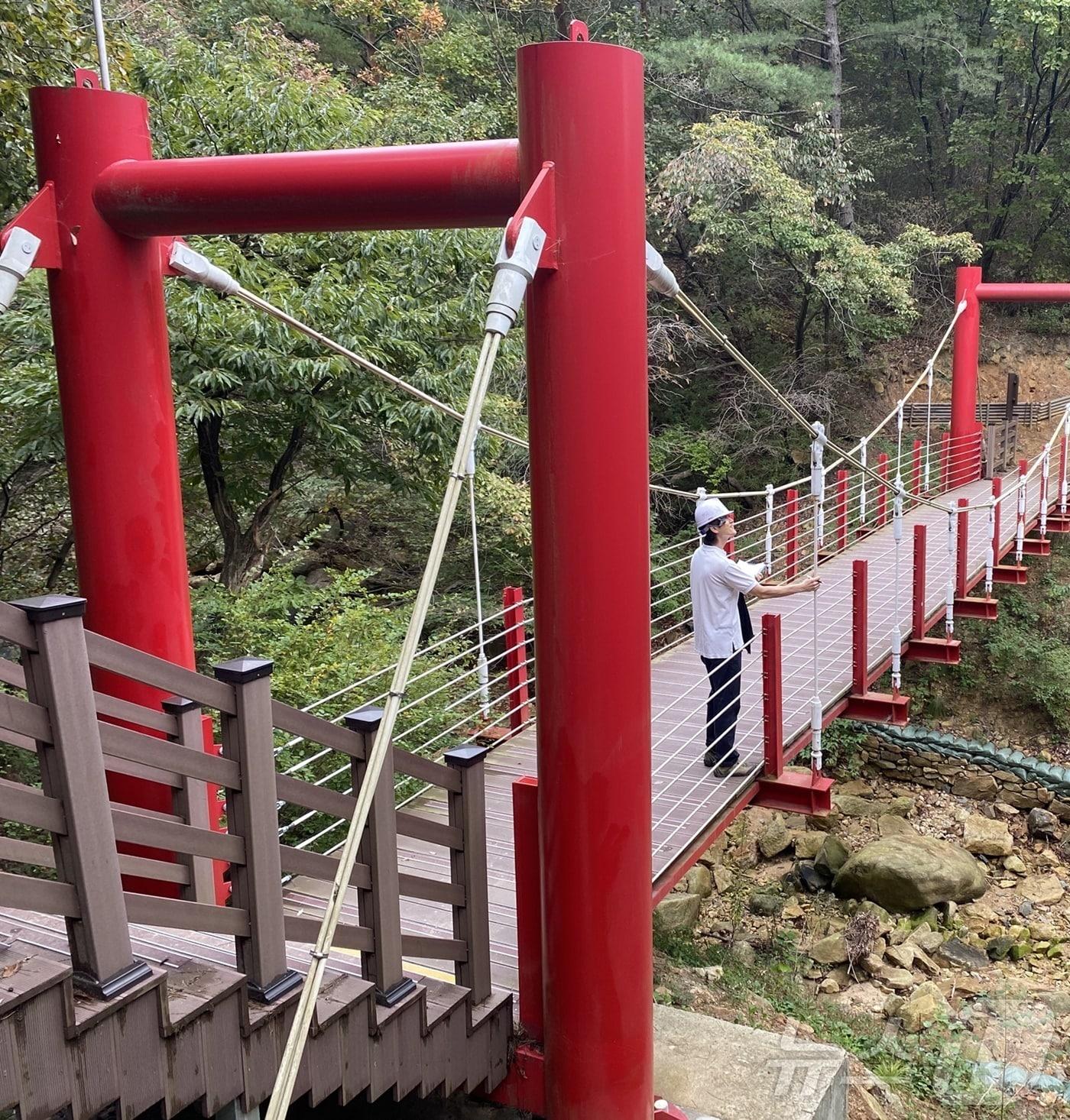 본문 이미지 - 안양 관악수목원 출렁다리 안전점검 자료사진.&#40;경기도 제공&#41;