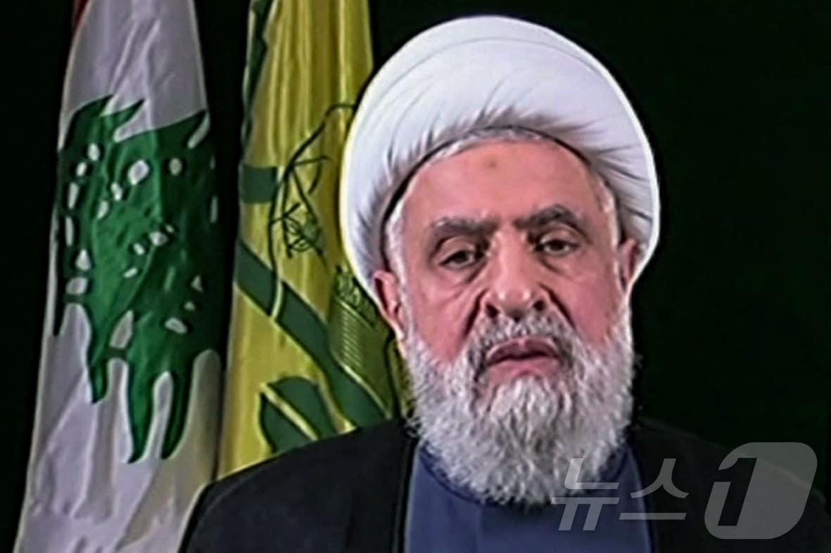 본문 이미지 - 레바논 무장정파 헤즈볼라의 나임 카셈 사무총장. ⓒ AFP=뉴스1 ⓒ News1 우동명 기자