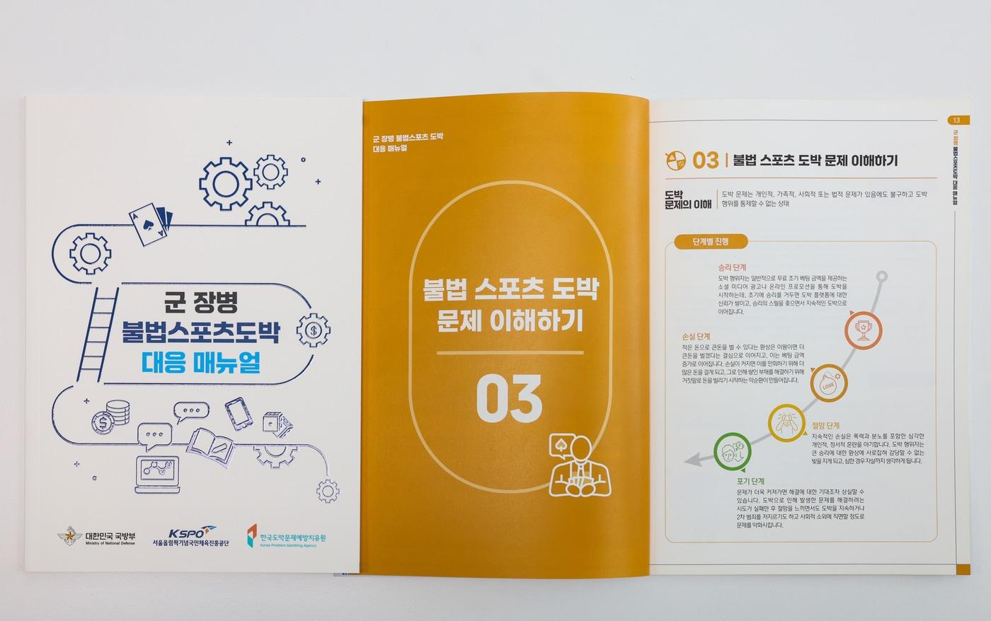 국민체육진흥공단이 군 장병 불법스포츠도박 대응 메뉴얼을 발간했다.(국민체육진흥공단 제공) 