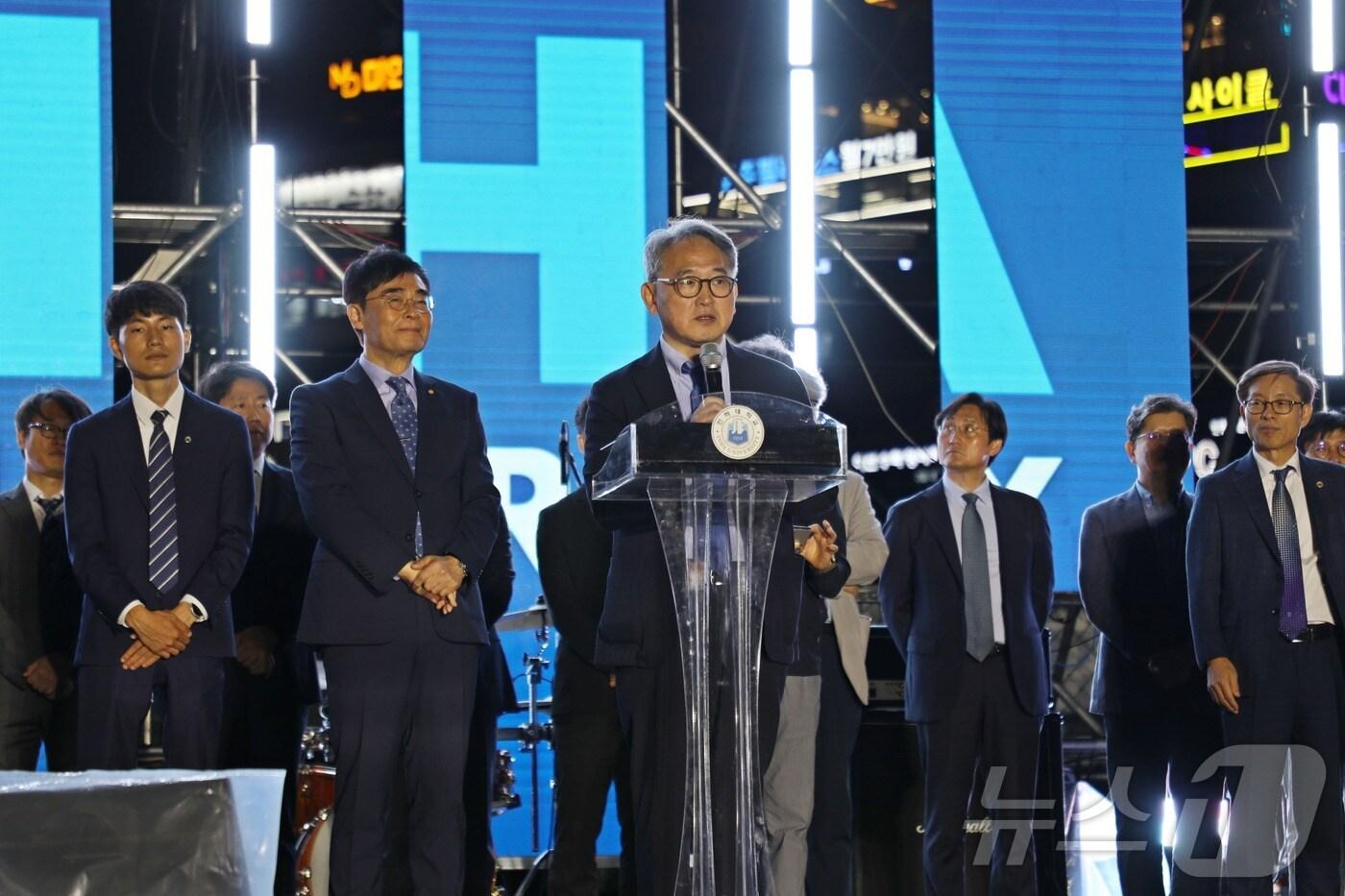 이택 인하대병원 병원장이 'ESG 경영' 선포를 하고 있다. (인하대 병원 제공) / 뉴스1