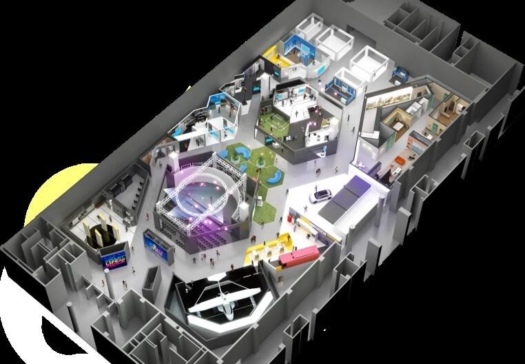 본문 이미지 - SLW 스마트 홈 전시관 조감도(노란 음영 부분 SH공사 부스)