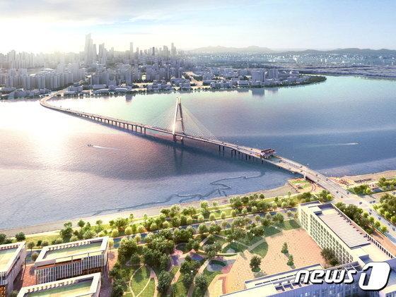 본문 이미지 - 배곧대교 조감도.(시흥시 제공)