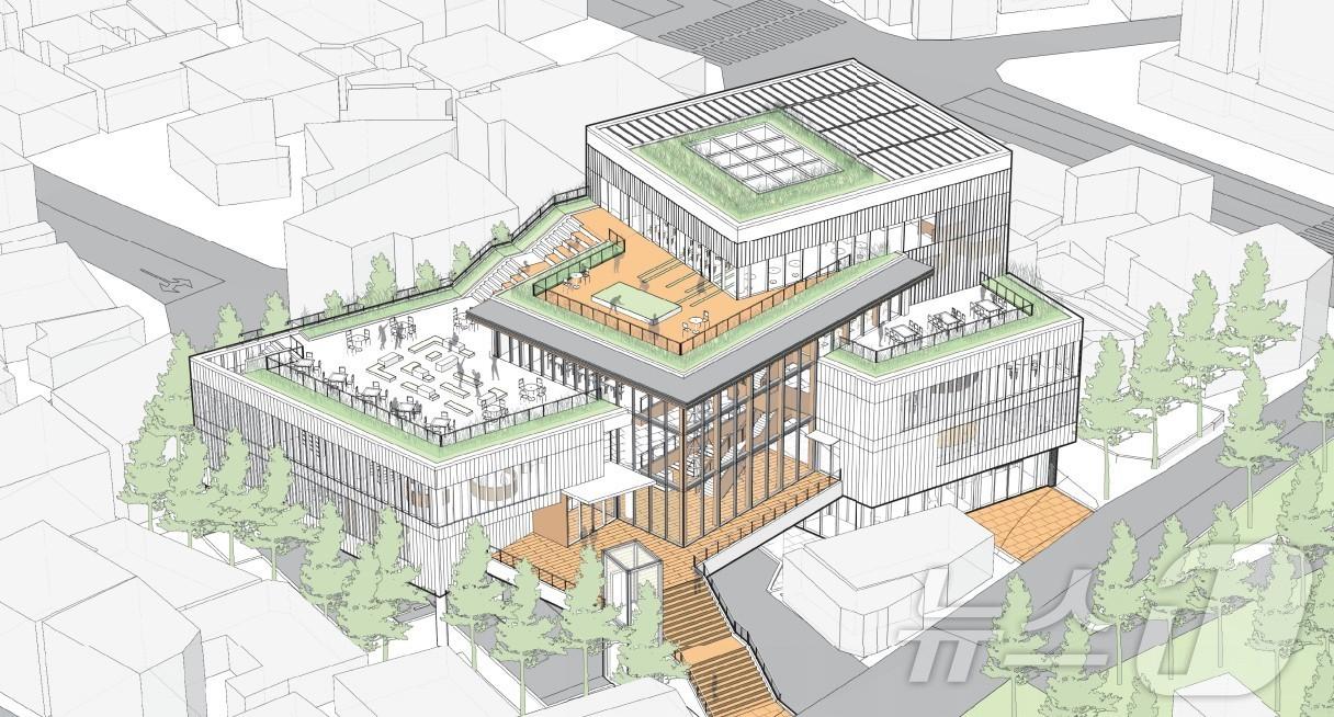 본문 이미지 - 팔포팔락 플랫폼 당선작 조감도.(사천시 제공)