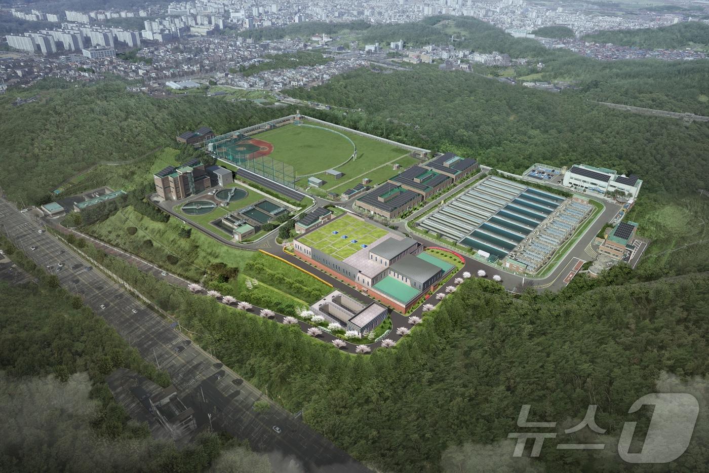 본문 이미지 - 까치울 정수장 고도정수처리시설 사업부지 조감도(부천시 제공) / 뉴스1