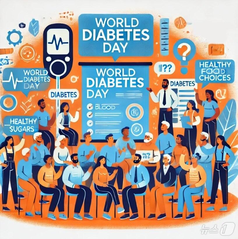 본문 이미지 - 매년 11월 14일은 '세계 당뇨병의 날'이다. 대한당뇨병학회 통계에 따르면 2022년 국내 30세 이상 성인 중 당뇨병 유병률은 14.8%이고 당화혈색소 6.5% 미만으로 조절되는 조절률은 34.2%로 주변에 환자가 흔하다(강동경희대학교병원 제공)