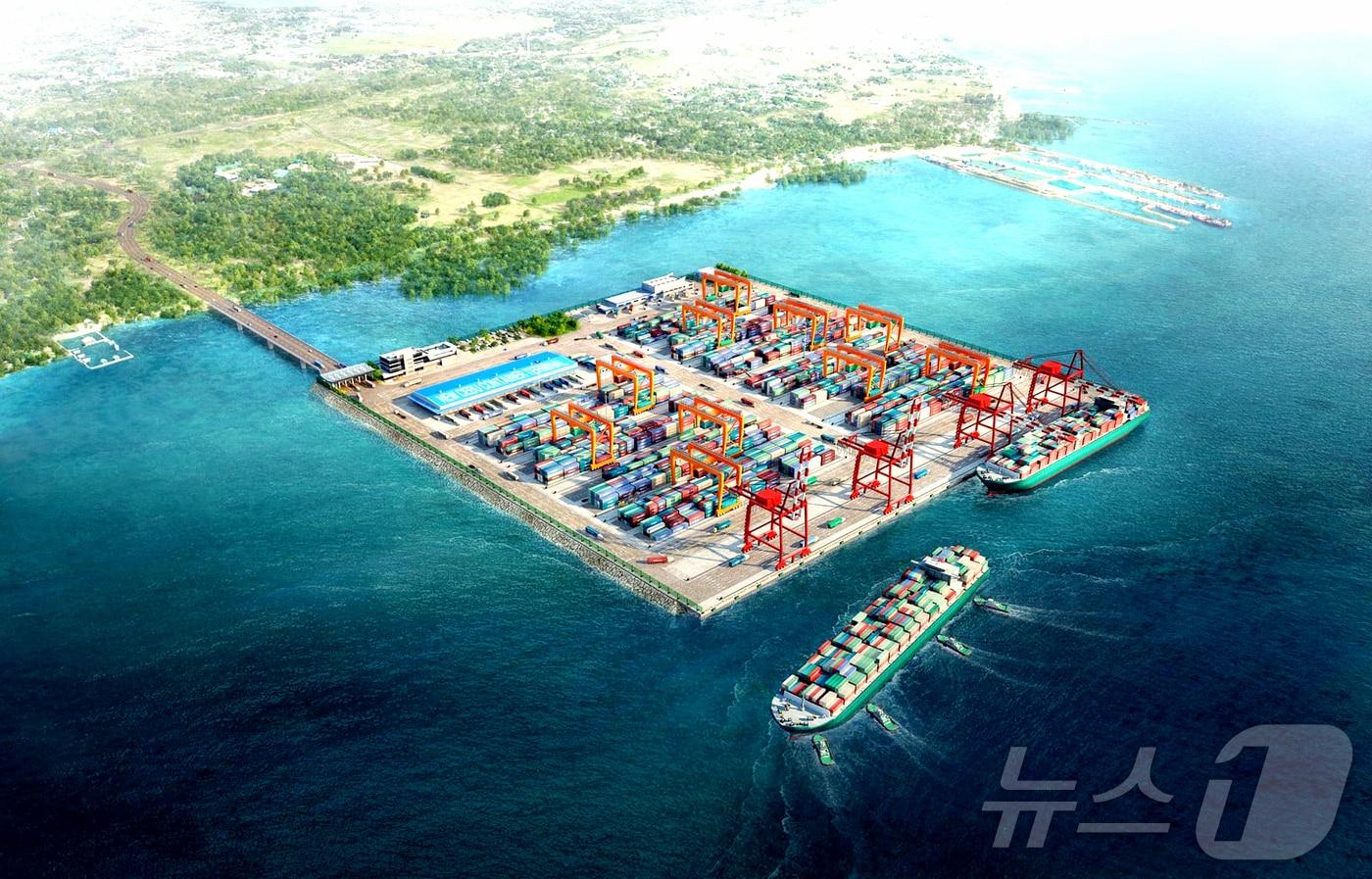 본문 이미지 - 세부 신항만 건설공사 조감도.(HJ중공업 제공)