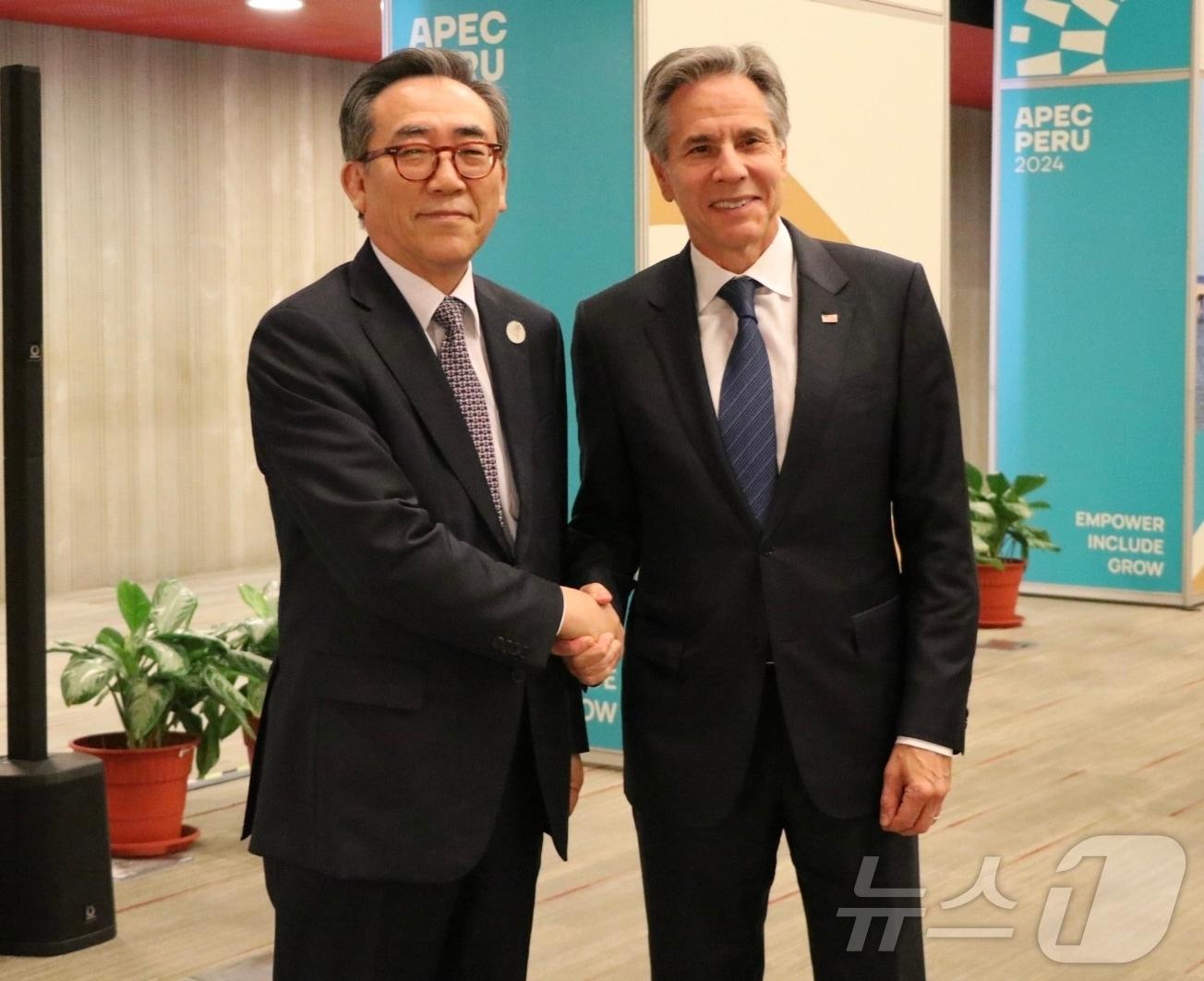 본문 이미지 - 조태열 외교부 장관, 토니 블링컨 미국 국무장관.(외교부 제공)