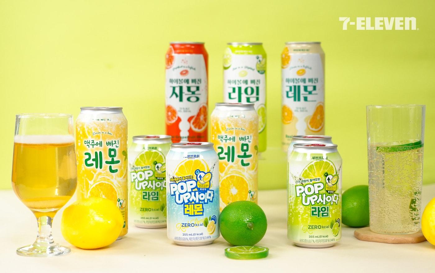 세븐일레븐, 저도주 '맥주에빠진레몬', 음료 '팝업사이다' 2종 출시