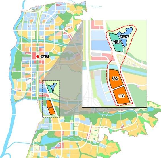 본문 이미지 - 동탄2 종합병원 건립 패키지형 개발사업 위치도./LH 제공