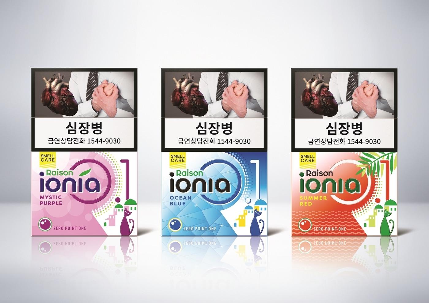 면세점 전용 제품 미스틱 퍼플(Mystic Purple)과 오션 블루(Ocean Blue), 썸머 레드(Summer Red) 제품 이미지(KT&G 제공)