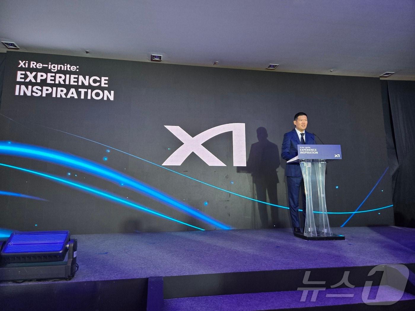 본문 이미지 - 허윤홍 GS건설 대표가 서울 강남구 대치동 자이갤러리에서 '자이 리이그나이트(Xi Re-ignite)' 행사에서 인사말을 하고 있다.