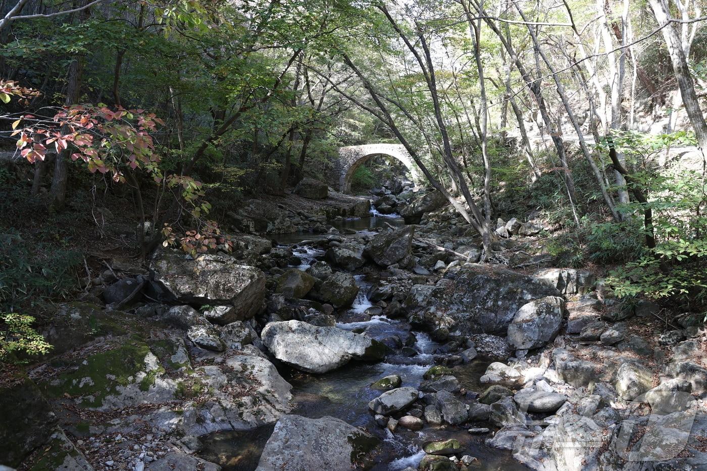 사찰 ‘선암사’를 대면하기 전 만난 무지개다리 승선교.(조달청 제공)/뉴스1